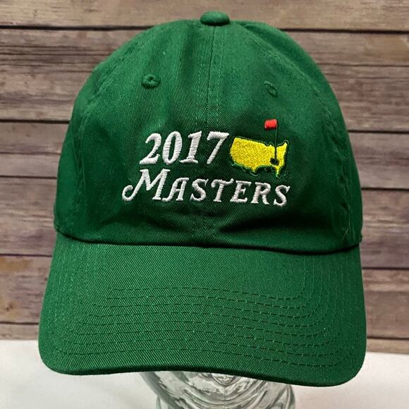 2017 Masters Augusta National Golf Club Hat Cap Green Adjustable Strap Back OSFM - Picture 1 of 8